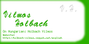 vilmos holbach business card